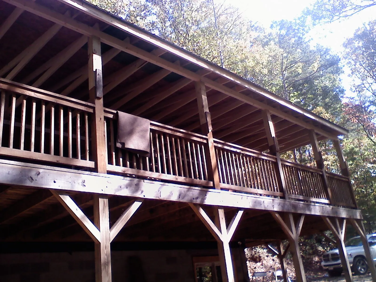 Timber framing under a new elevated porch and deck — Roof Leak Repair in Park Ridge by Roofing Brothers